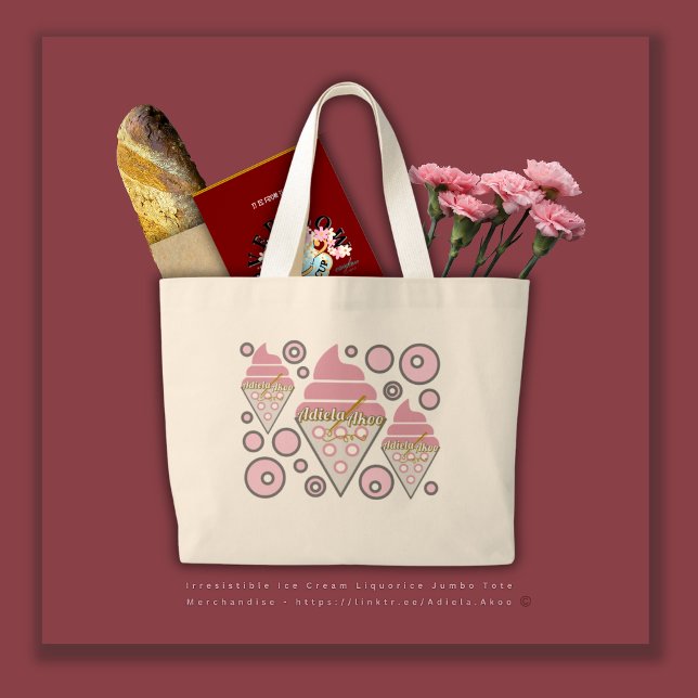 Tote Grande Bolsa irresistível da poeta Adiela Akoo (Irresistible Ice Cream Jumbo Tote by Poet Adiela Akoo. SHOP my store for fab finds & gr8t gift ideas)