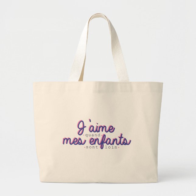 Tote Grande Bolsa J'aime mes enfants (Frente)