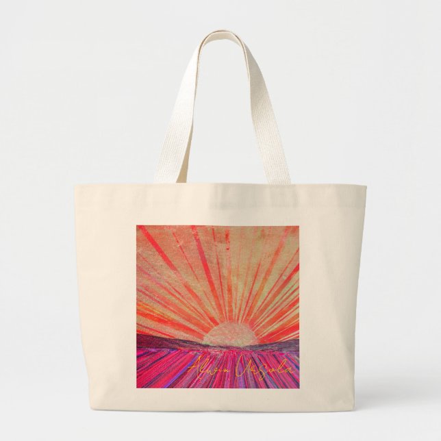 Tote Grande Bolsa Jumbo com Arte intitulada "Daybreak" (Frente)