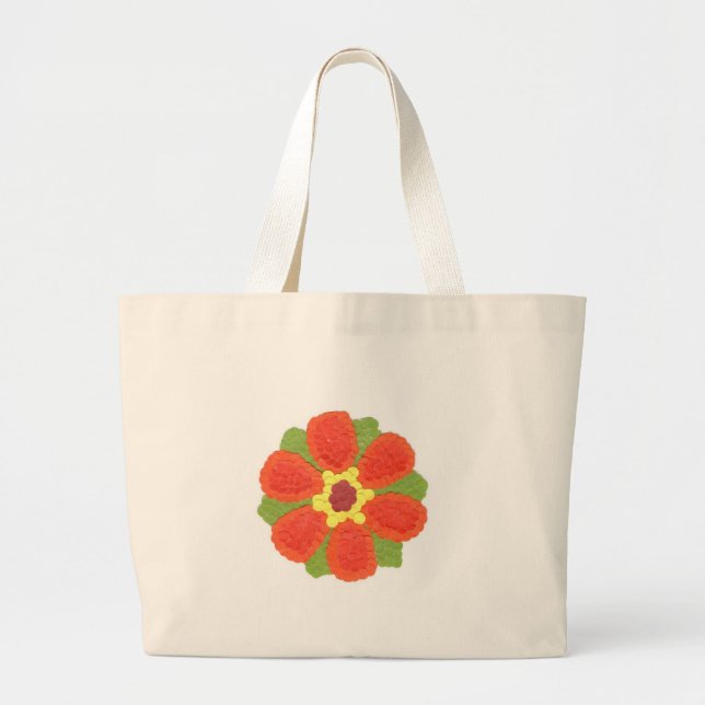 Tote Grande Bolsa Jumbo de Flor Dotado (Frente)
