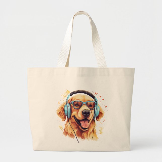 Tote Grande Bolsa Jumbo do ouro Retriever (Frente)