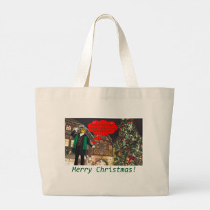 Tote Grande bolsa jumbo/ Feliz Natal. sapo touro/caroleiro
