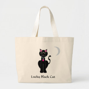 Tote Grande Bolsa Jumbo Gato Preto Sortudo