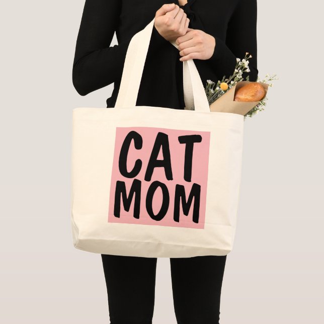 Tote Grande Bolsa Mãe de Gato, Rosa (Frente (produto))