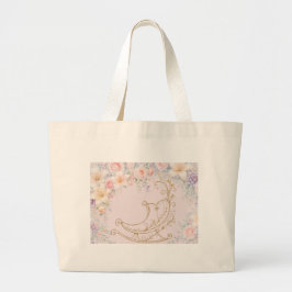 Tote Grande Bolsa Maternal Elegante em Dourado Rosa