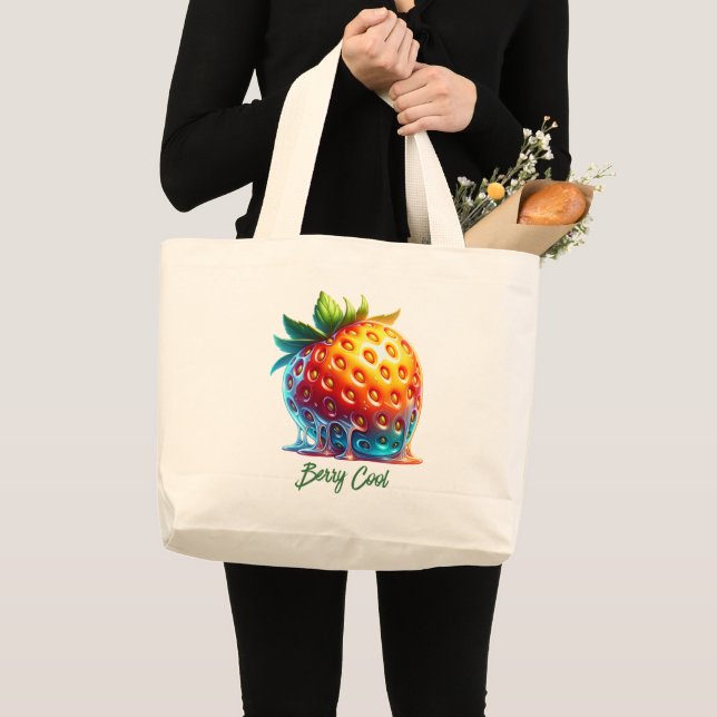 Tote Grande Bolsa Melting Strawberry-Berry CoolTote (Frente (produto))