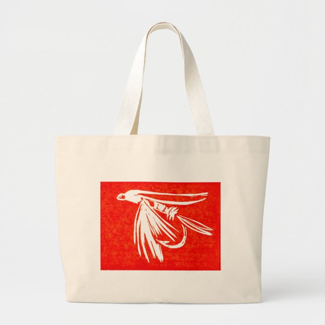 Tote Grande bolsa "Midge Vermelho" Wet Fly (Frente)