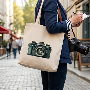 Tote Grande Bolsa Personalizada de Câmera Vintage