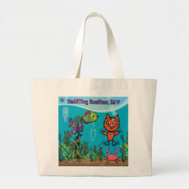 Tote Grande Bolsa - Scuba Cat - Buellton.Art