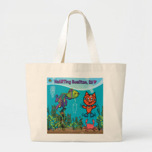 Tote Grande Bolsa - Scuba Cat - Buellton.Art