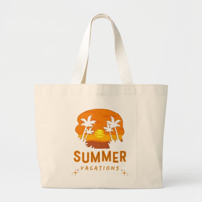 Tote Grande Bolsa temática de férias de verão (Frente)