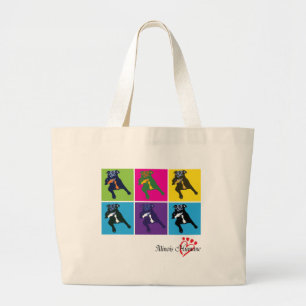 Tote Grande Cães com Bolsa de blocos coloridos