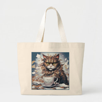 Tote Grande Cat Jumbo Bolsa com uma mensagem "Não Hoje"