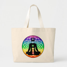 Tote Grande Chakra Lotus Bolsa - Rainbow Yoga & Energy Art