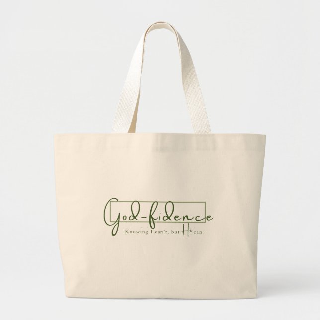 Tote Grande Dependência de Deus - Texto Verde - Bolsa (Frente)