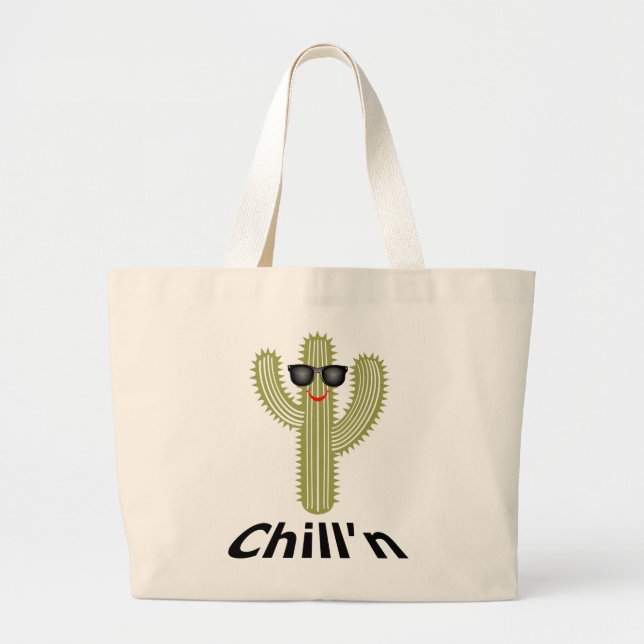 Tote Grande Design de Cactus Chill - Bolsa Jumbo (Frente)