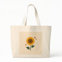 Design personalizado Bolsa de girassol e borboleta