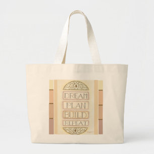 Tote Grande Dream Plan Build Repeat Jumbo Bolsa