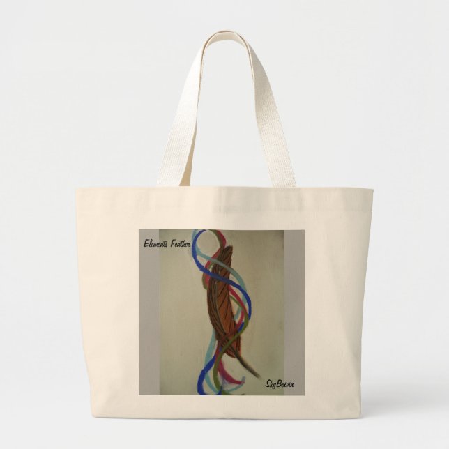 Tote Grande elementos pena arte bolsa (Frente)