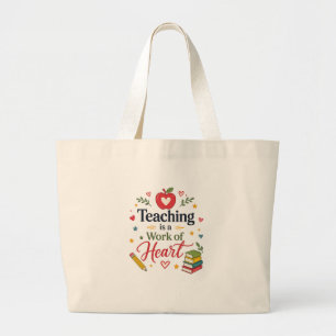 Tote Grande Ensino é um Trabalho do Coração Design de Bolsa de