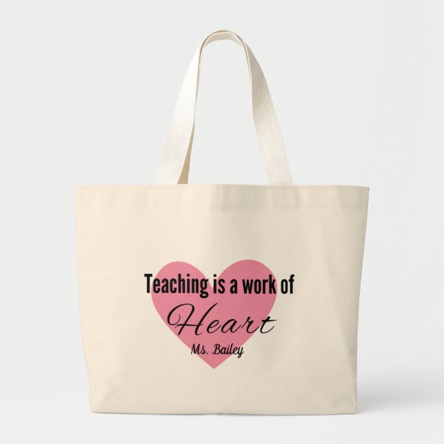 Tote Grande Ensino É Uma Obra De Bolsa De Canvas Cardíaca (Frente)