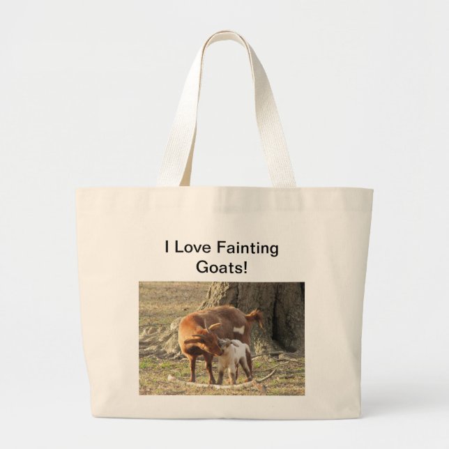 Tote Grande Eu amo cabras de desmaio - o bolsa enorme (Frente)