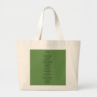 Tote Grande Eu para mim poema na bolsa