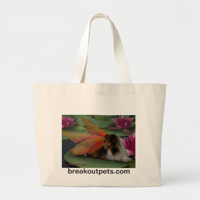 Tote Grande Fada de Sheltie no bolsa do jumbo da almofada de (Frente)