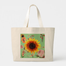 TOTE GRANDE FLORES DE VINTAGEM DE BOLSA INTEGRADOR INICIAL DE 