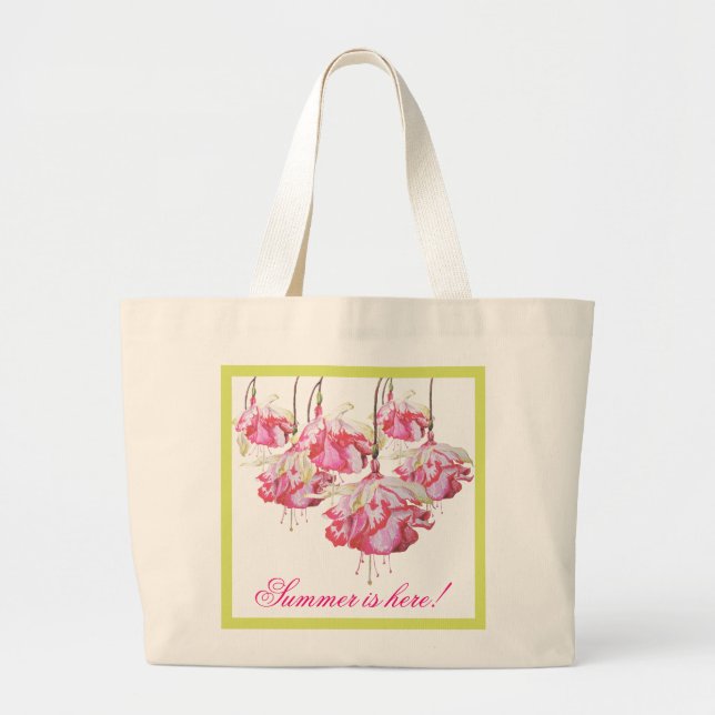 Tote Grande Fuchsias exóticas em um Bolsa Jumbo (Frente)