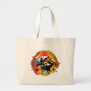 Tote Grande Groovy Hawaiian Surfer 1960's Retro Bolsa de praia