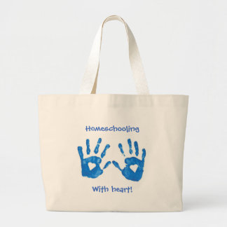 Tote Grande Homeschooling com o bolsa do coração