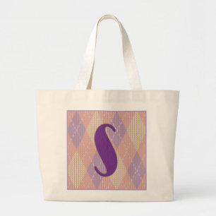 Tote Grande Inicial enorme S do saco de bolsa