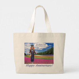 Tote Grande jumbo bolsa Happy Anniversário. panda/madhatter