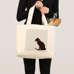 Tote Grande Jumbo I Adora Gatos Bolsa de Gráfico Branco e Pret