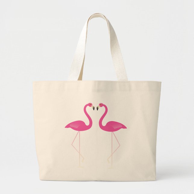 Tote Grande Kissing Flamingos Bolsa (Frente)