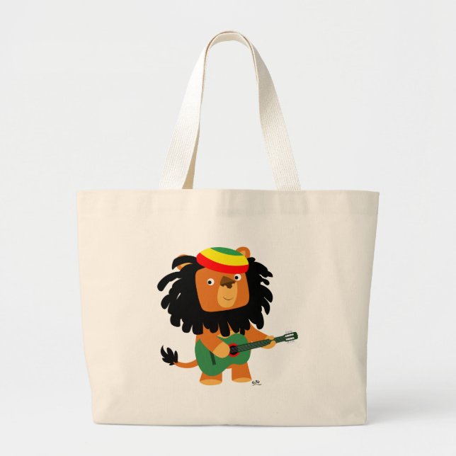 Tote Grande Leão de bolsa de praia de Zion (Frente)
