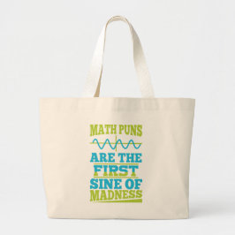 Tote Grande Math Puns seno da loucura! Piada de Bolsa de Profe