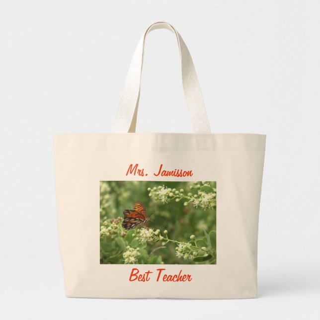 Tote Grande Melhor Bolsa de canvas, Apreciação, Borboleta (Frente)