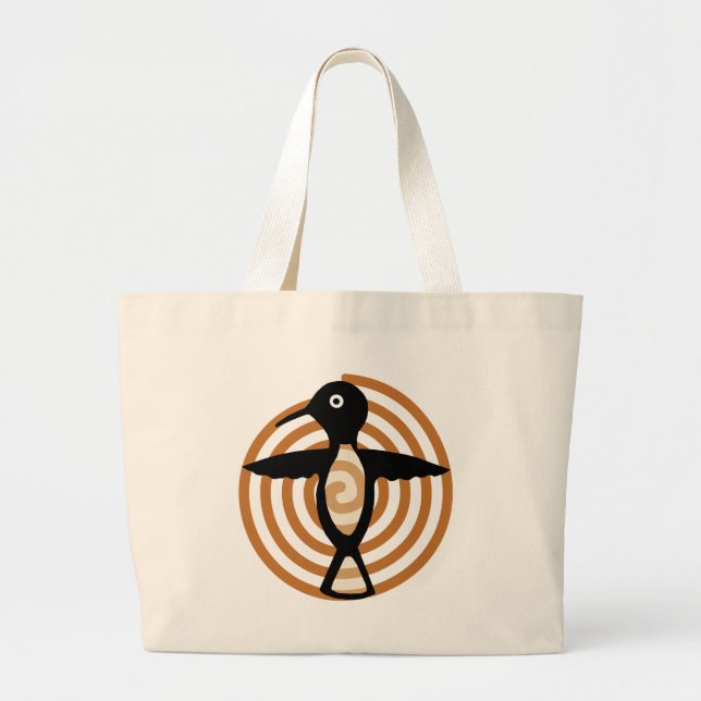 Tote Grande Mimbres Bird Bolsa (Frente)