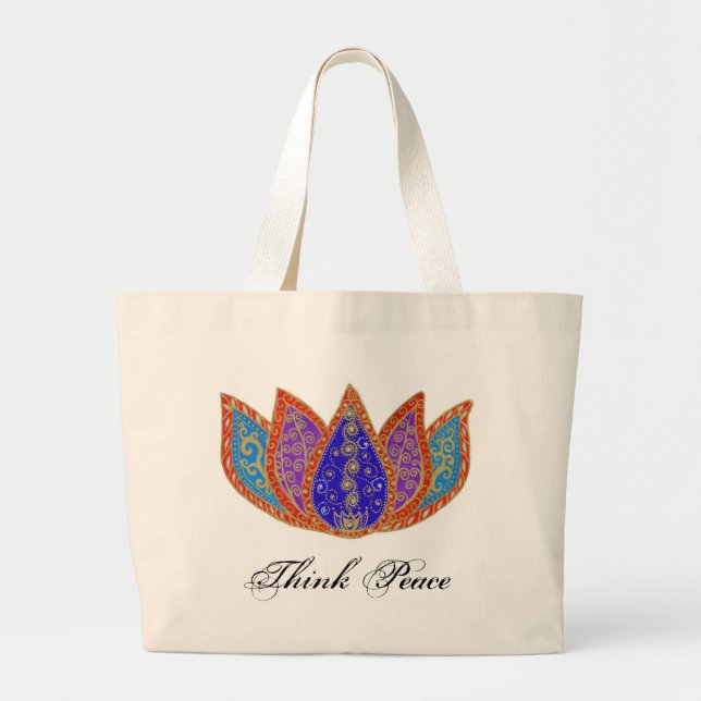 Tote Grande O bolsa calmo do jumbo de Lotus (Frente)