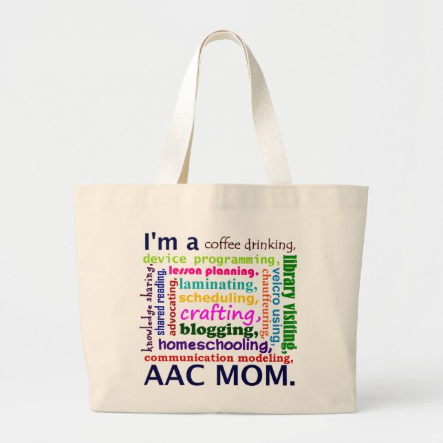 Tote Grande O bolsa da mamã de AAC Homeschooling (Frente)