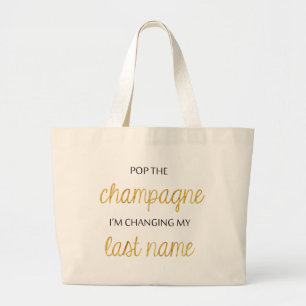 Tote Grande O bolsa da noiva de Champagne do pop
