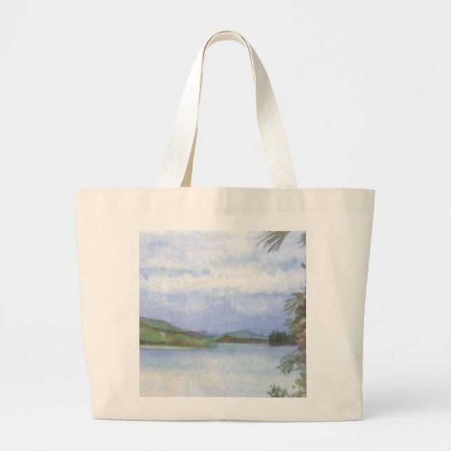 Tote Grande O bolsa das canvas da ilha de Eagle (Frente)