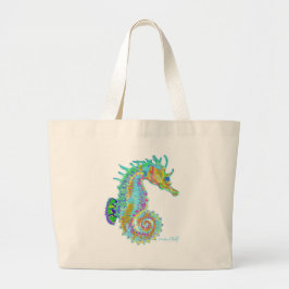 Tote Grande O bolsa do cavalo marinho do arco-íris
