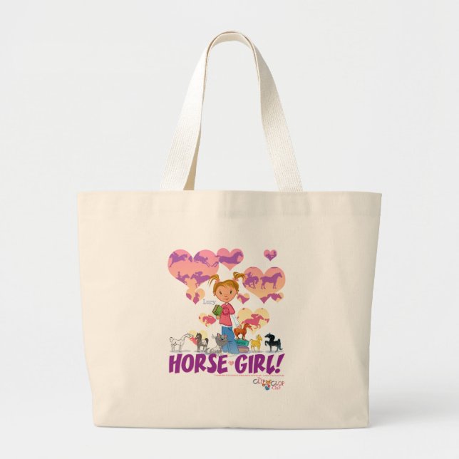 Tote Grande O bolsa do Horsegirl de Lucy (Frente)