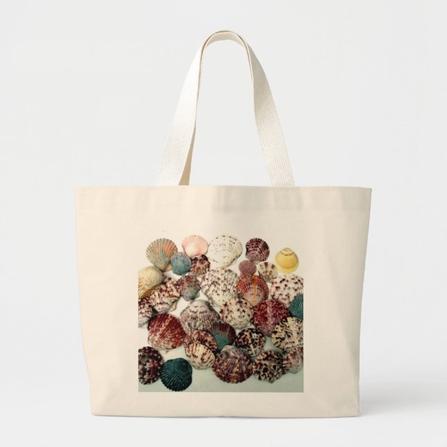 Tote Grande O bolsa do jumbo dos Seashells (Frente)