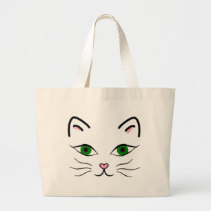Tote Grande O bolsa enorme - cara do gatinho