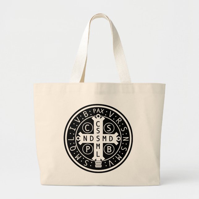 Tote Grande O bolsa enorme da medalha do St. Benedict (e (Frente)