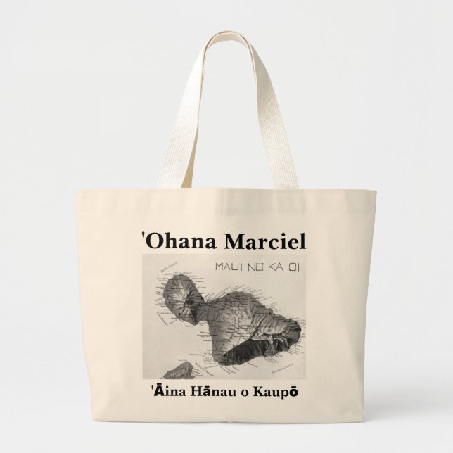 Tote Grande o bolsa enorme das canvas de Marciel do ʻOhana (Frente)